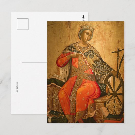 Sint-Catharina orthodox Christelijk icoon Briefkaart (Voorkant / Achterkant)