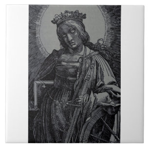 Sint Catharina van Alexandrië door Lucas van Leyde Tegeltje
