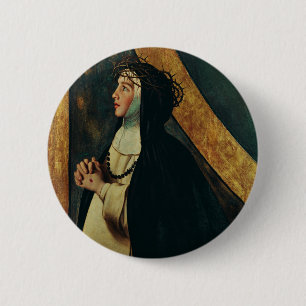 Sint Catharina van Siena door Juan Bautista  Ronde Button 5,7 Cm