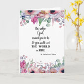 Sint Catharina van Siena Floral Quote Kaart (Gele Bloem)