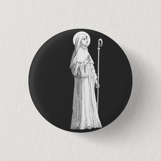 Sint Catharina van Siena Maagd Ronde Button 3,2 Cm (Voorkant)