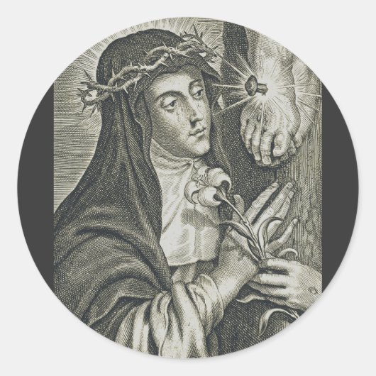 Sint Catharina van Siena Ronde Sticker (Voorkant)