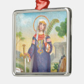 Sint-Catherine van Alexandrië in de Egyptische Dre Metalen Ornament (Links)