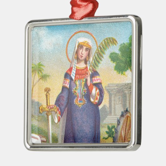 Sint-Catherine van Alexandrië in de Egyptische Dre Metalen Ornament (Links)