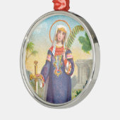 Sint-Catherine van Alexandrië in de Egyptische Dre Metalen Ornament (Links)