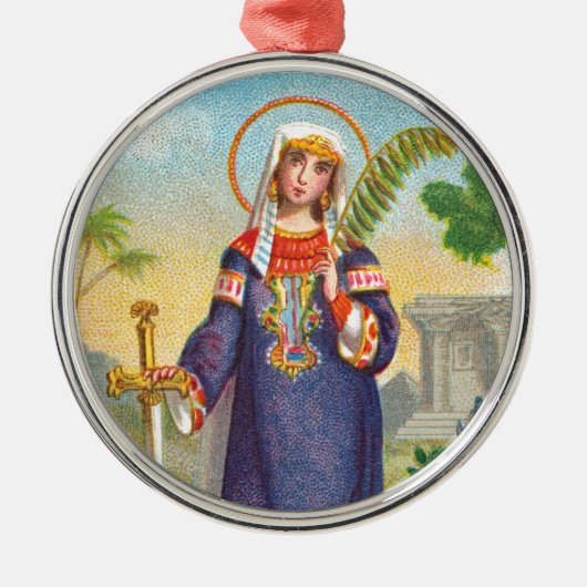 Sint-Catherine van Alexandrië in de Egyptische Dre Metalen Ornament (Voorkant)