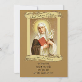 Sint-Catherine van Siena Prayer en Heilige Kaart