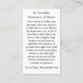 Sint Cecielia  Gebed Kaart Contactkaartje (Achterkant)