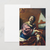 Sint Cecilia door Simon Vouet Bedankkaart (Voorkant / Achterkant)