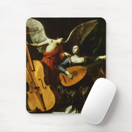 Sint Cecilia en de engel van Carlo Saraceni Muismat (Met muis)