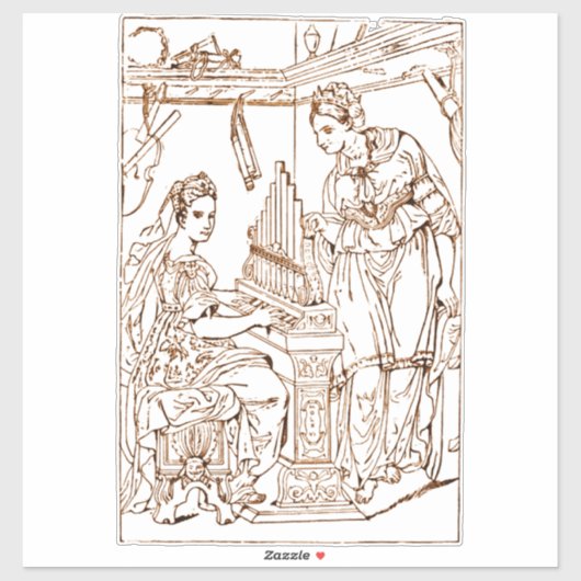 Sint Cecilia met Sint Catharina van Alexandrië Sticker (Vel)