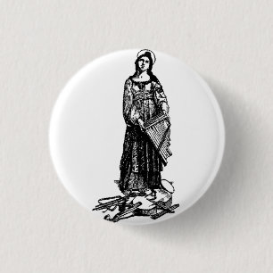 Sint Cecilia met viool van Raphael Ronde Button 3,2 Cm