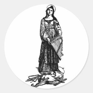 Sint Cecilia met viool van Raphael Ronde Sticker