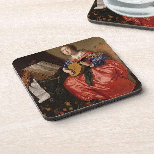 Sint-Cecilia (olie op doek) Bier Onderzetter (Linkerzijde)