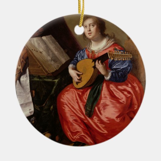 Sint-Cecilia (olie op doek) Keramisch Ornament (Voorkant)