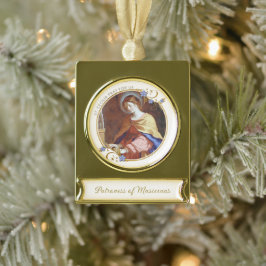 Sint-Cecilia Patroness van Musicians Elegant Verguld Banner Ornament