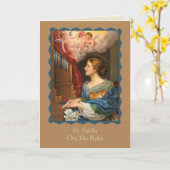 Sint-Cecilia Patroness van Musicians Kaart (Gele Bloem)