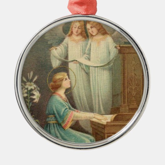 Sint-Cecilia Patroness van Musicians Metalen Ornament (Voorkant)