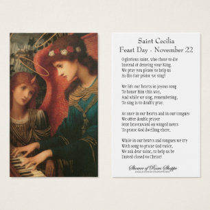 Sint-Cecilia Prayer Musicians Heilige Kaart