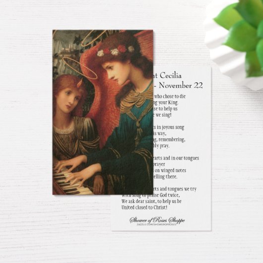 Sint-Cecilia Prayer Musicians  Heilige Kaart (Bureau)