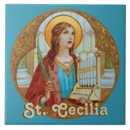 Sint-Cecilia van Rome (BK 003) Keramische tegels 1 Tegeltje