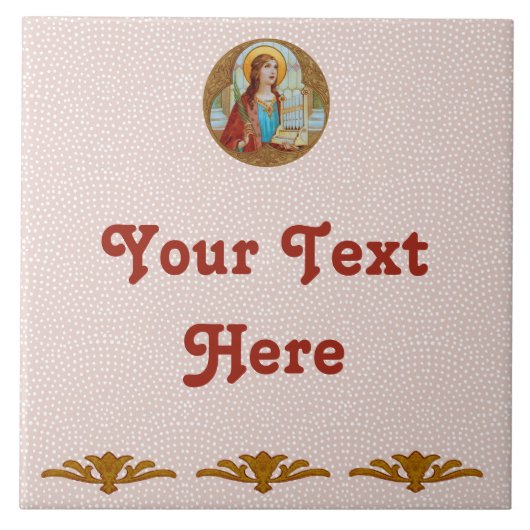 Sint-Cecilia van Rome (BK 003) Keramische tegels 2 Tegeltje (Voorkant)