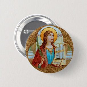 Sint-Cecilia van Rome (BK 003) Ronde Button 5,7 Cm