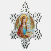 Sint-Cecilia van Rome (BK 003) Tin Sneeuwvlok Ornament (Rechts)