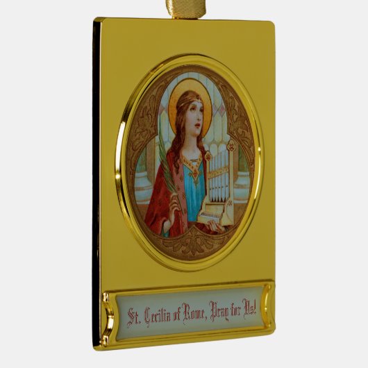 Sint-Cecilia van Rome (BK 003) Verguld Banner Ornament (Rechts)