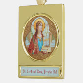 Sint-Cecilia van Rome (BK 003) Verguld Banner Ornament (Links)