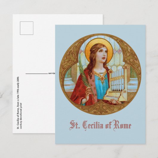 Sint-Cecilia van Rome (BK 003) Verticaal Briefkaar Briefkaart (Voorkant / Achterkant)
