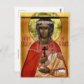 Sint-Cecilia van Rome Orthodox Christelijk Icoon Briefkaart (Voorkant / Achterkant)