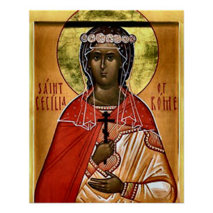 Sint-Cecilia van Rome Orthodox Christelijk Icoon Perfect Poster
