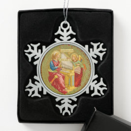 Sint-Cecilia van Rome (SNV 36) Tin Sneeuwvlok Ornament