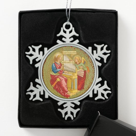 Sint-Cecilia van Rome (SNV 36) Tin Sneeuwvlok Ornament (Kistje)