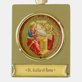 Sint-Cecilia van Rome (SNV 36) Verguld Banner Ornament