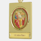 Sint-Cecilia van Rome (SNV 36) Verguld Banner Ornament (Links)