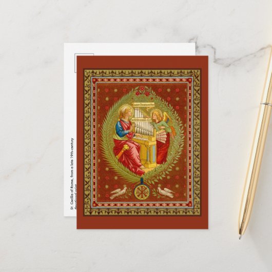 Sint-Cecilia van Rome (SNV 36) Verticaal Briefkaar Briefkaart (Voorkant / Achterkant in situ)