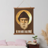 Sint-Charbel Makhlouf Wood met bovenzijde Muur Bos Hangend Wandkleed (Slaapkamer)