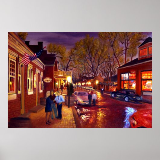 Sint Charles Cityscape Oil Landscape Painting Poster (Voorkant)