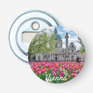 Sint-Charles-kerk in het voorjaar in Wenen, Oosten Button Flesopener