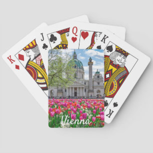 Sint-Charles-kerk in het voorjaar in Wenen, Oosten Pokerkaarten