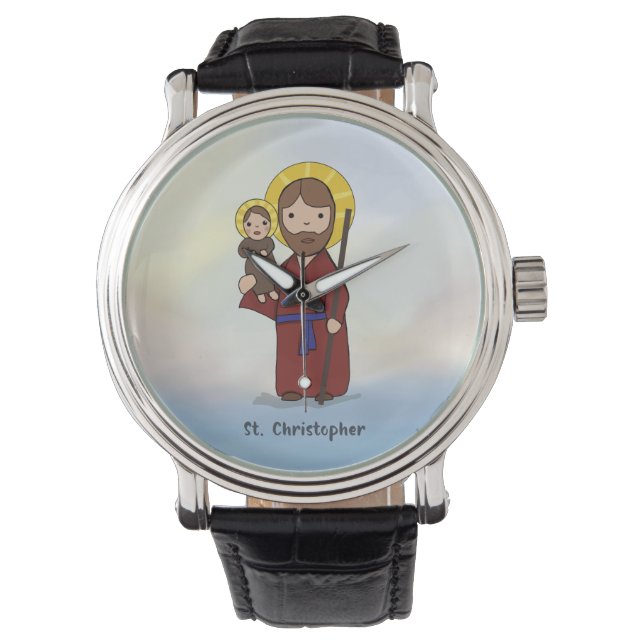 Sint-Christoffel Feestdag Heilige  Horloge (Voorkant)