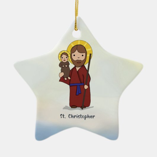 Sint-Christoffel Feestdag Heilige Keramisch Ornament (Voorkant)