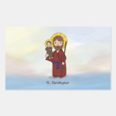 Sint-Christoffel Feestdag Heilige Rechthoekige Sticker (Voorkant)