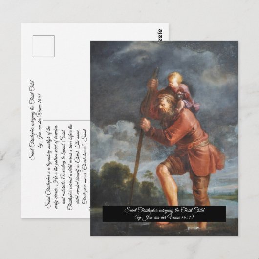 Sint Christopher met baby Christ Briefkaart (Voorkant / Achterkant)