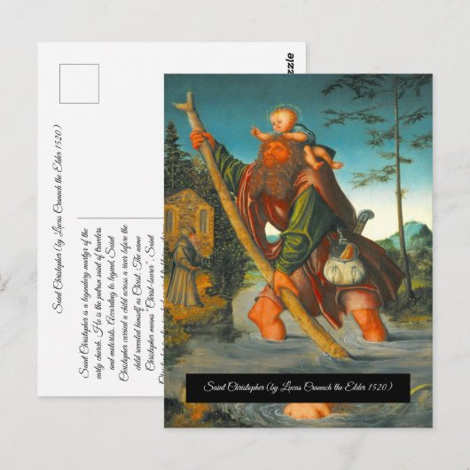 Sint Christopher met de Baby Christ Briefkaart (Voorkant / Achterkant)