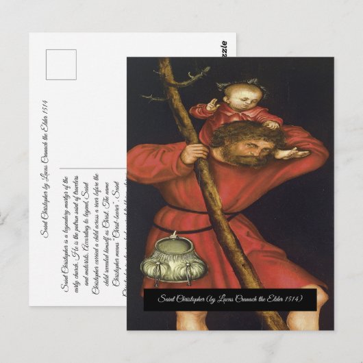 Sint Christopher met de Baby Christ Briefkaart (Voorkant / Achterkant)