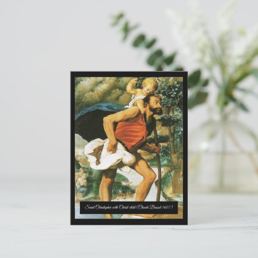 Sint Christopher met de Baby Christ Briefkaart (Staand voorkant)