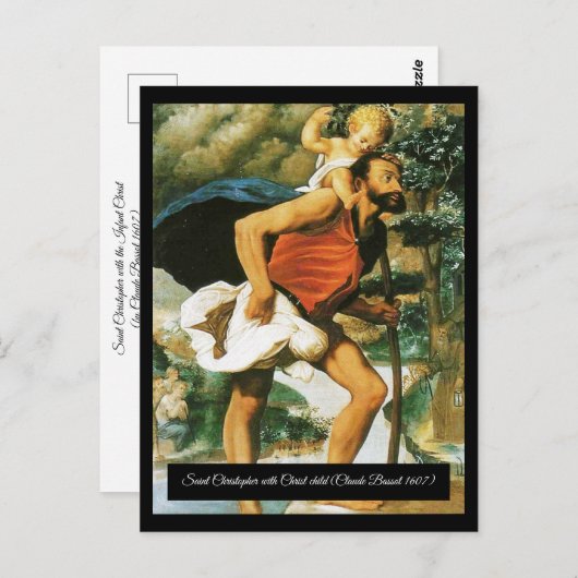 Sint Christopher met de Baby Christ Briefkaart (Voorkant / Achterkant)